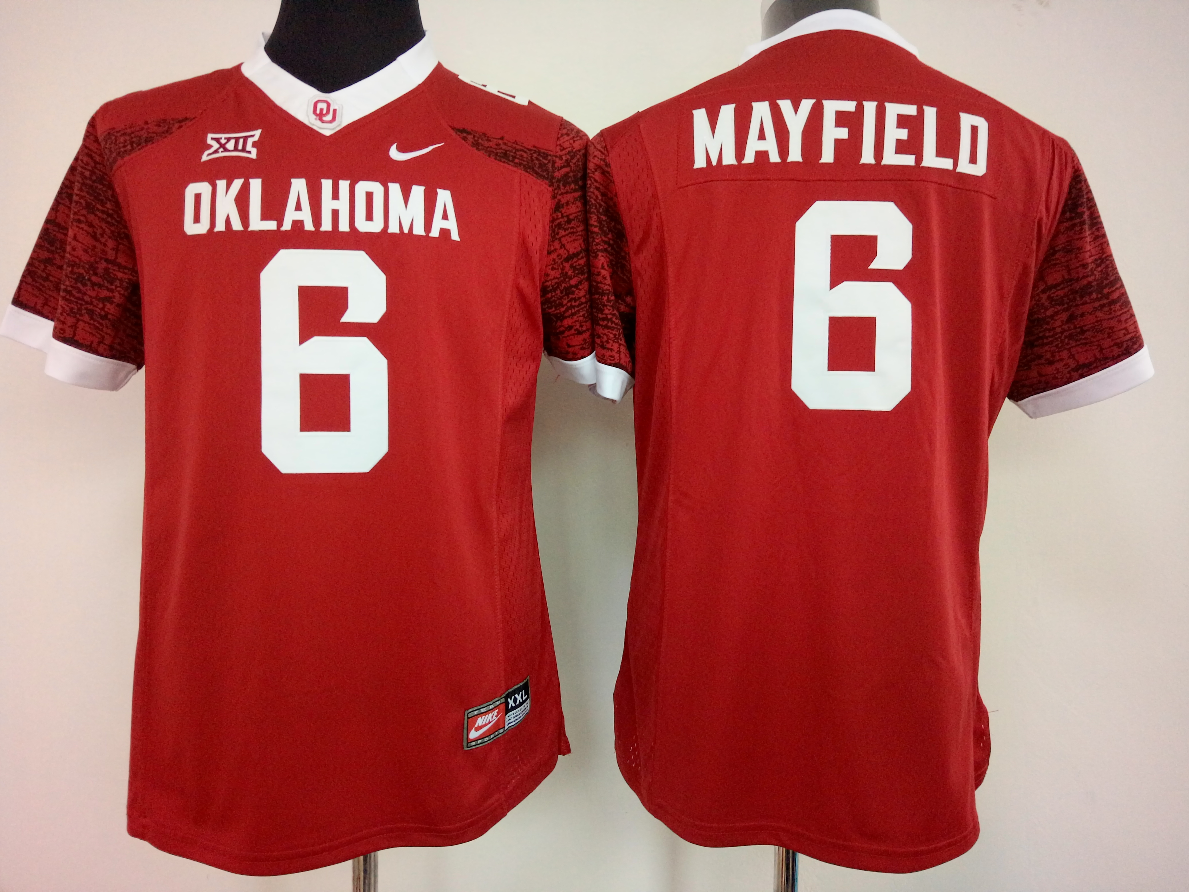 NCAA Womens Oklahoma Sooners Red 6 Mayfield jerseys